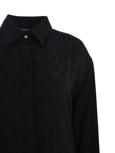 Cămașă Roberto Cavalli din jacard negru