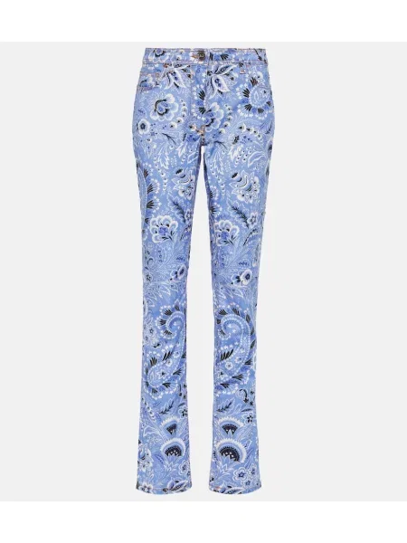 Jeansy skinny Etro z wysoką talią z nadrukiem