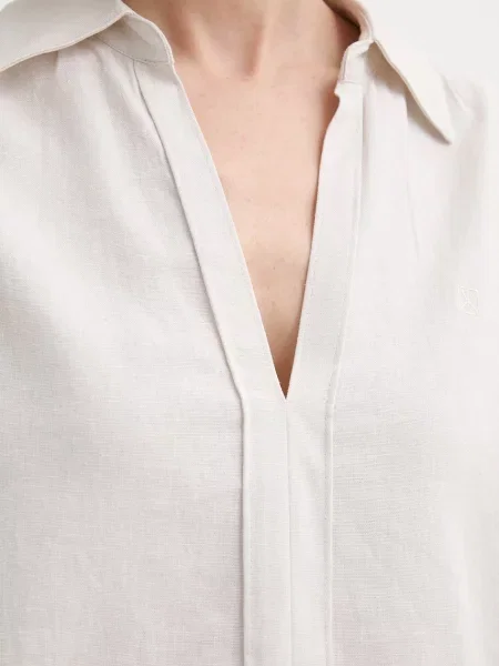 Calvin Klein blúz női lenvászon bézs