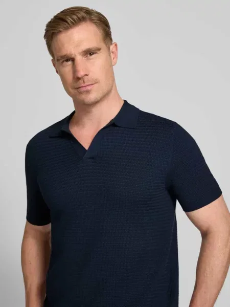 Koszulka polo z dekoltem w serek krój regular fit Manuel Ritz