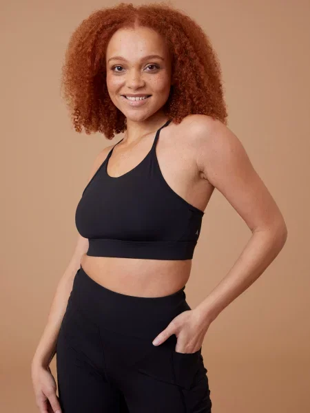 Active People Vinyasa lekki stanik sportowy Black