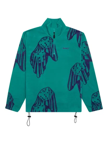 Hanorac din fleece Awake Ny din fleece cu imagine verde