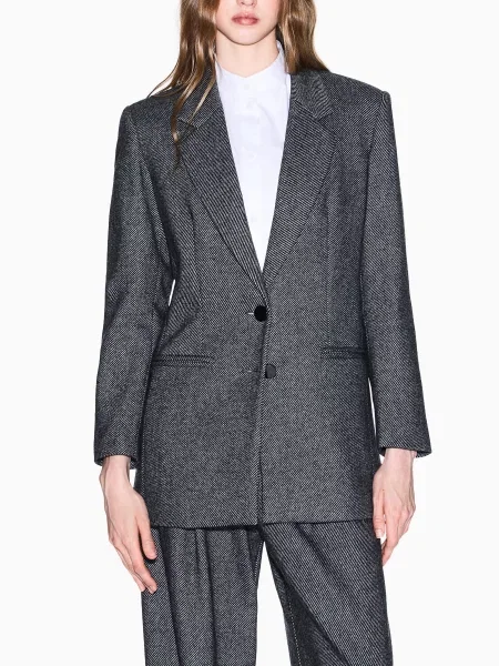 Блейзер Armani Exchange поліестер/вовна сірий