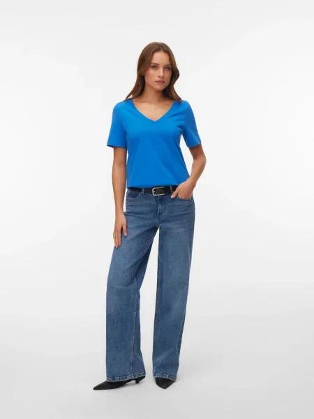 VERO MODA Tričko VMPAULINA azúrová