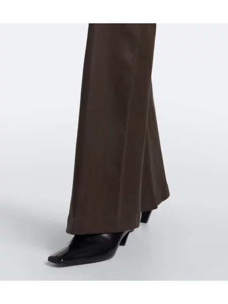 Pantaloni Joseph din piele evazate maro