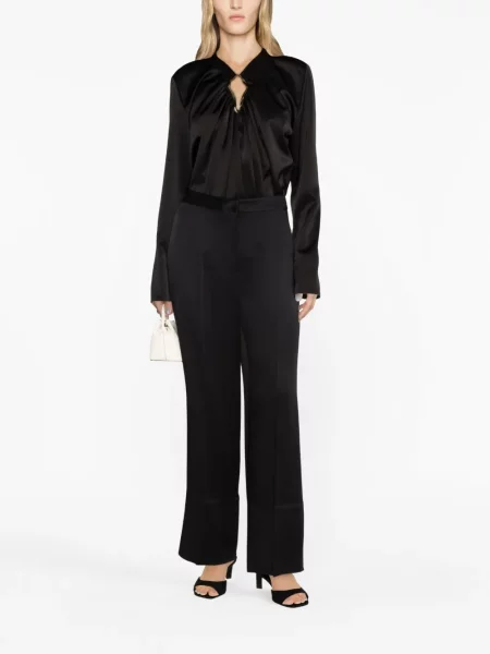 Drapiruotas ilgas palaidinė Lanvin juoda