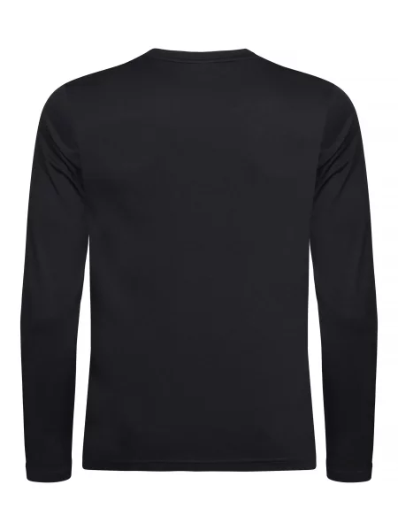 Clique Basic Active-T L/S Koszulka z długim rękawem z barwionej przędzy – Black czarna