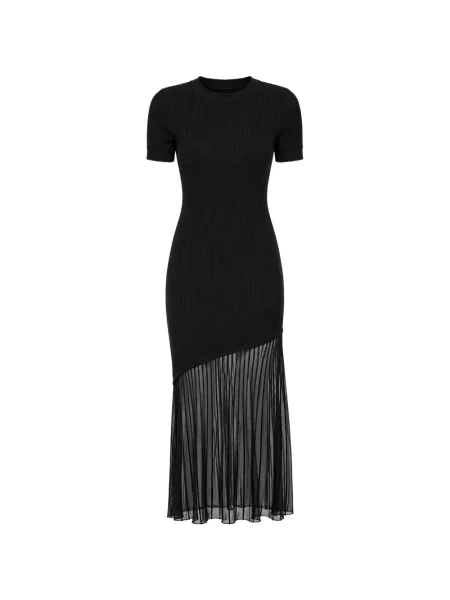 Rochie Claudie Pierlot tricotate asimetrică negru