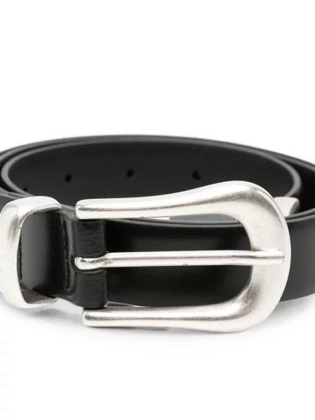 Cu centură curea Second/layer din piele cu cataramă negru