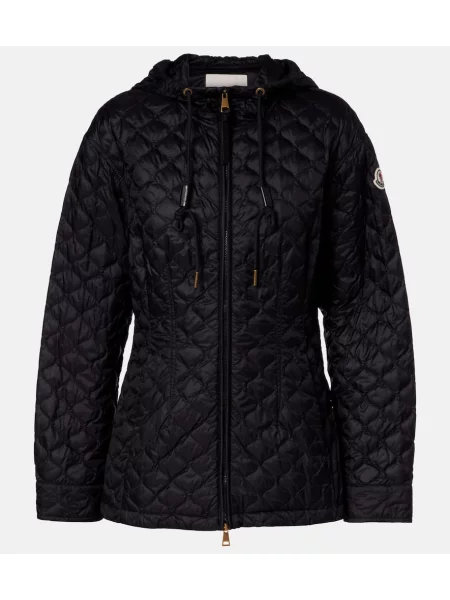 Pikowana kurtka puchowa Moncler czarna