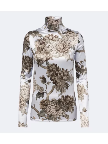 Top Acne Studios cu model floral albastru