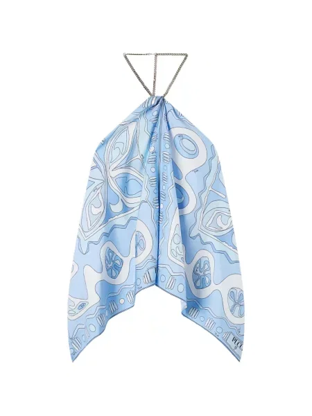 Geantă cu mânere cu lanț Pucci cu imagine albastru