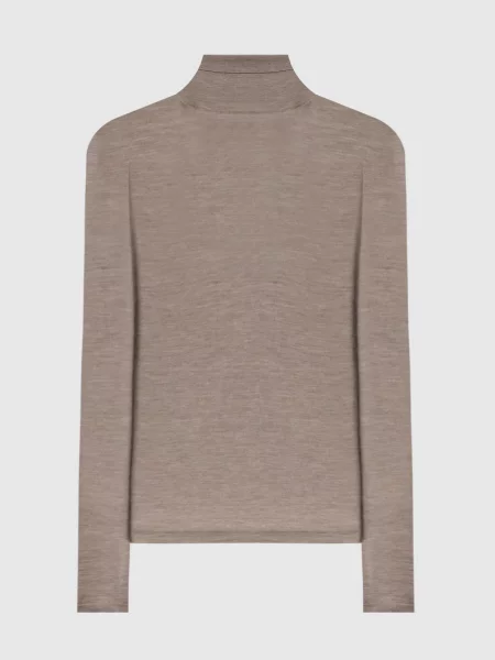 Гольф з кашеміру та шовку Brunello Cucinelli бежевий