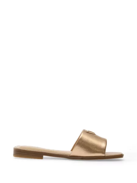 Sandale Guess din piele cu autograf roz