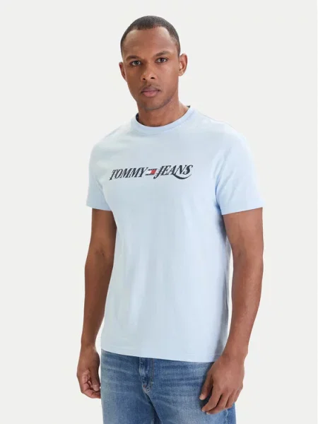 Tommy Jeans Tricou celest albastru