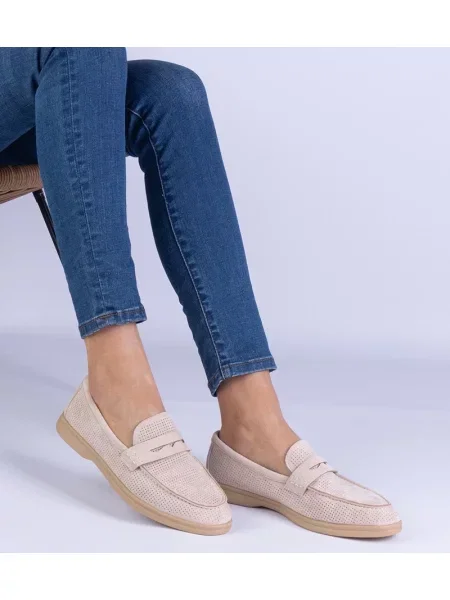 Semišové klasické loafers D/ceo béžové