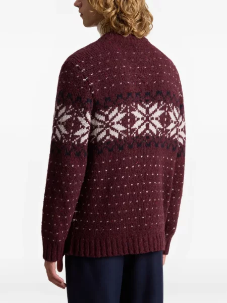 Pulover Woolrich din jacard roșu