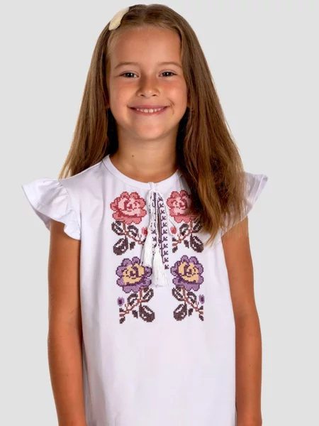 Детская рубашка Folk Moda белая