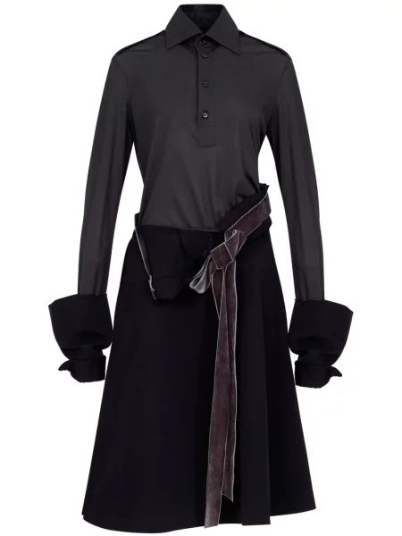 Sukienka midi Maison Margiela do kolan garniturowa czarna