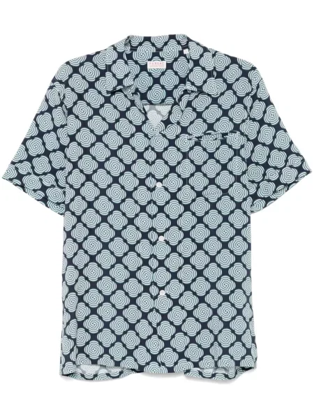 Риза Fursac с абстрактен десен синьо