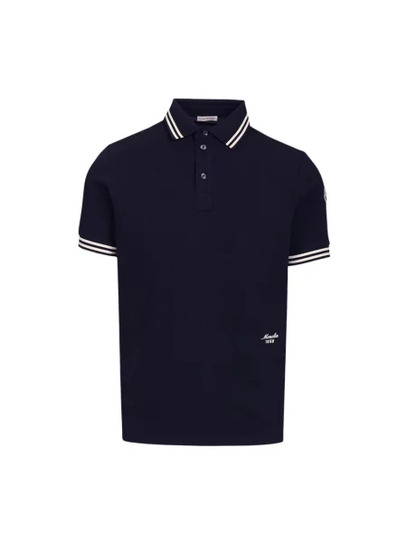 Koszulka polo Moncler z logo niebieska