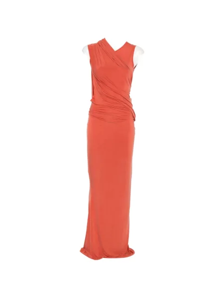 Rochie maxi Balmain drapată portocaliu