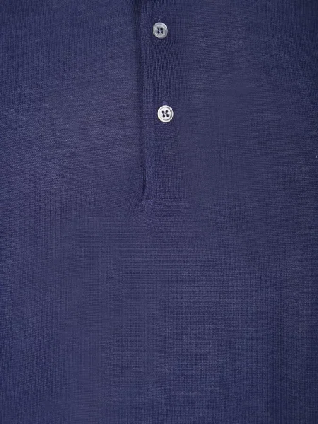 Lung tricou polo Dell'oglio albastru