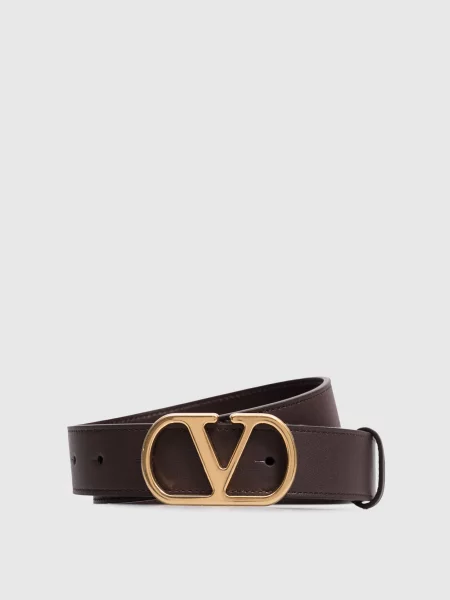 Шкіряний ремінь Valentino коричневий