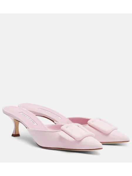Mules Manolo Blahnik iz semiša roza
