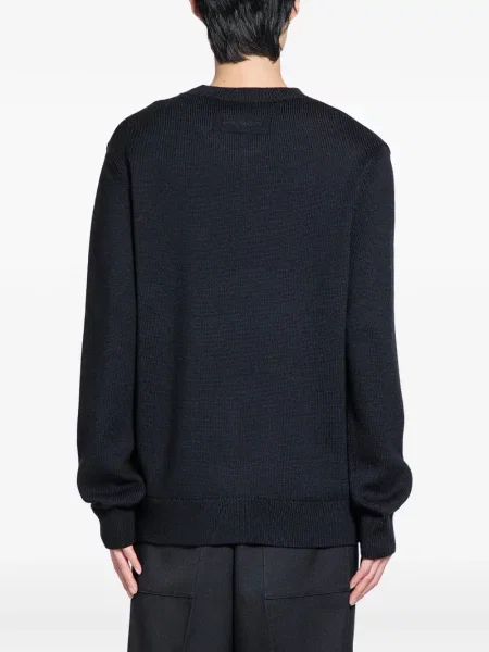 Вълнен пуловер Givenchy на цветя с кристали черно