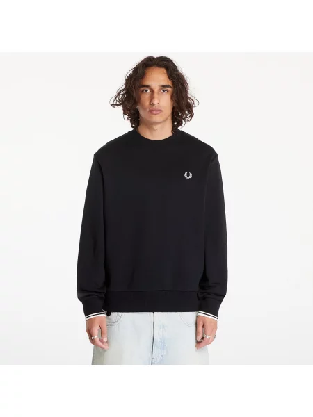 Φούτερ με λαιμόκοψη Fred Perry μαύρο