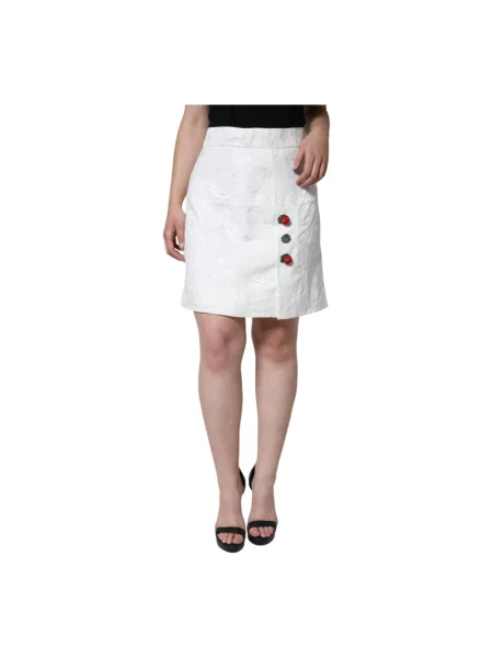 Spódnica mini Dolce And Gabbana w kwiatki biała