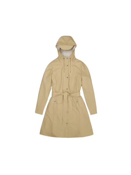 Wodoodporna kurtka Rains klasyczna w kształcie litery A beżowa