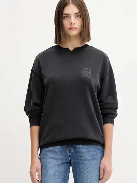 Суитчър Tommy Jeans с принт черно
