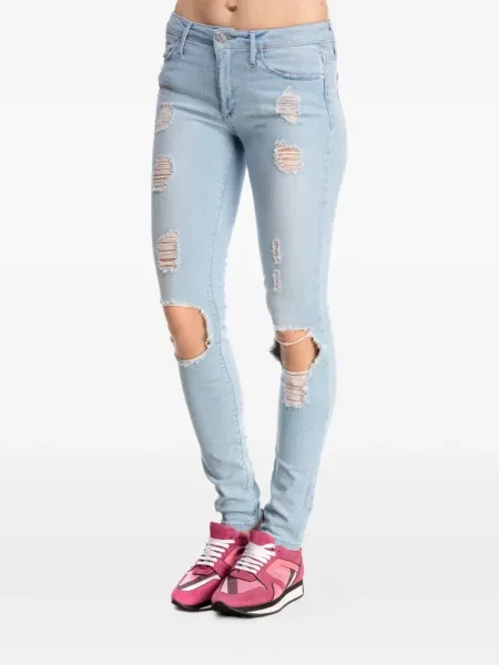 Κοκαλιάρης skinny τζιν Black Orchid με φθαρμένο εφέ μαύρο