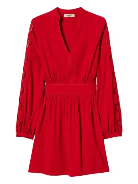 Rochie mini Twinset cu broderie cu decolteu în V de costum