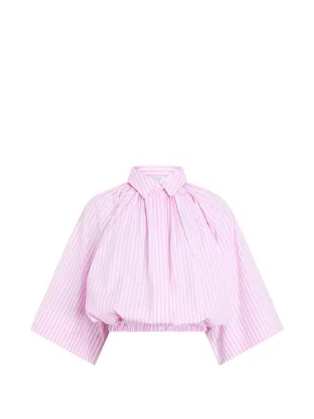Koszula Patou w paski o krotszym kroju różowa