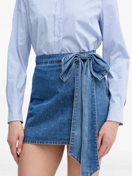 Fustă din denim Gaudi cu funde albastru