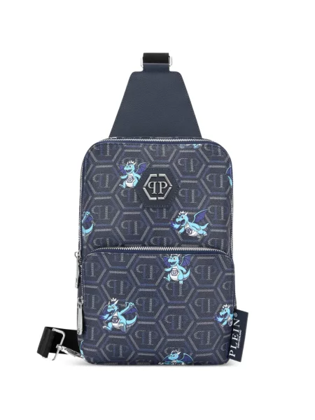 Geantă Philipp Plein cu imagine albastru