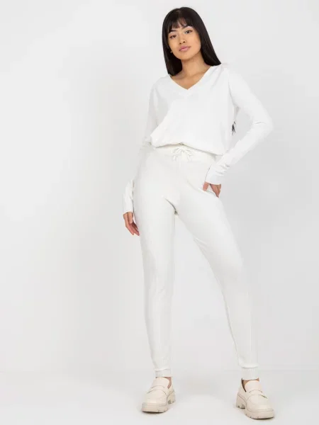 Pantaloni Fashionhunters alb