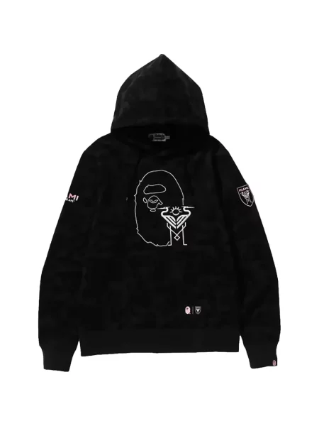 Hanorac cu glugă A Bathing Ape® cu imagine negru