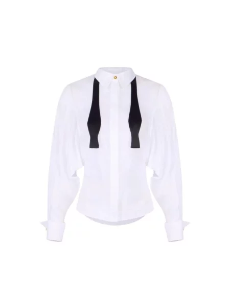 Koszula Elisabetta Franchi z kokardką biała