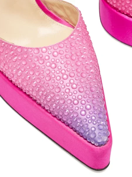 Pantofi cu toc Mach & Mach cu platformă de cristal roz