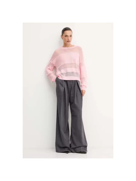 Sweter Patrizia Pepe wełniany różowy