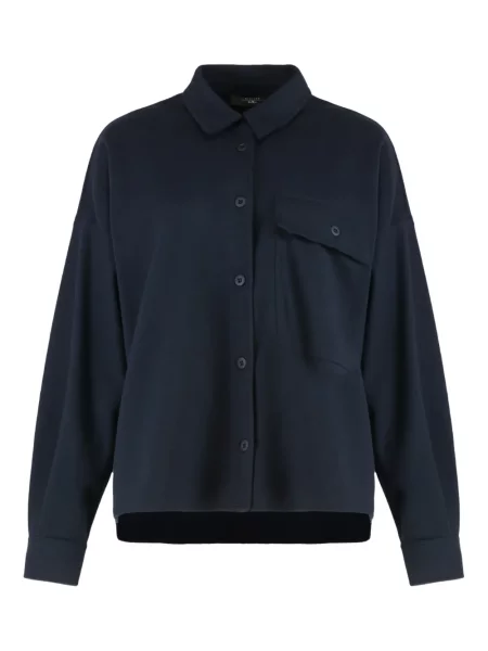 Geacă Weekend Max Mara de flanelă albastru