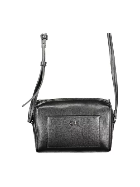 Torebka Calvin Klein z paskiem skórzana czarna