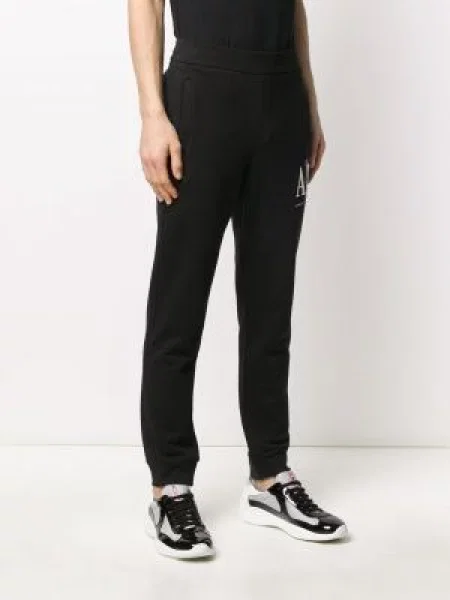Kalhoty Armani Exchange s výšivkou černé