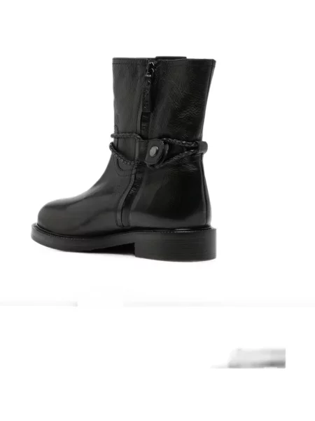 Botine Zolfo din piele țesuți cu bretele negru
