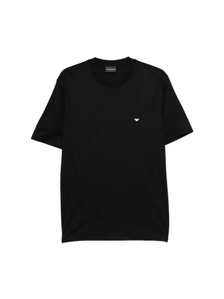 Długa koszulka Emporio Armani z logo z długim rękawem czarna