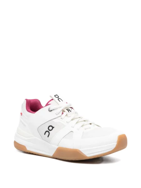 Sneakerși On cu șireturi din dantelă alb